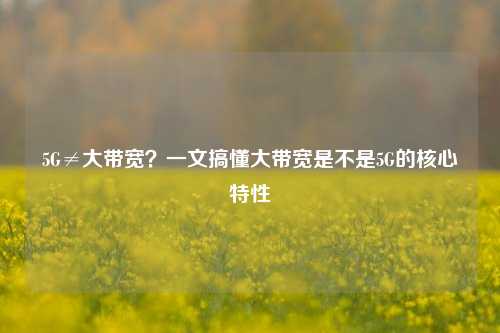 5G≠大带宽？一文搞懂大带宽是不是5G的核心特性