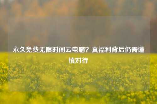 永久免费无限时间云电脑?真福利背后仍需谨慎对待