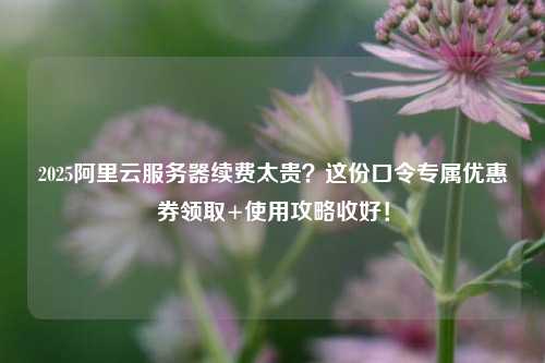 2025阿里云服务器续费太贵？这份口令专属优惠券领取+使用攻略收好！
