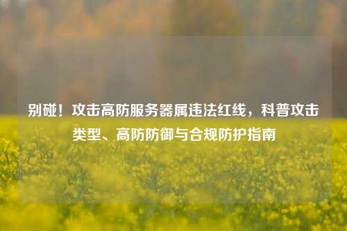 别碰！攻击高防服务器属违法红线，科普攻击类型、高防防御与合规防护指南