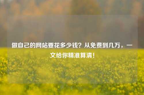 做自己的网站要花多少钱?从免费到几万,一文给你精准算清!