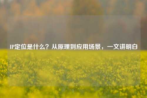 IP定位是什么?从原理到应用场景,一文讲明白