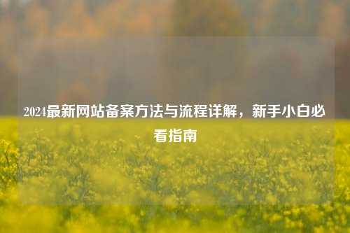2024最新网站备案方法与流程详解，新手小白必看指南