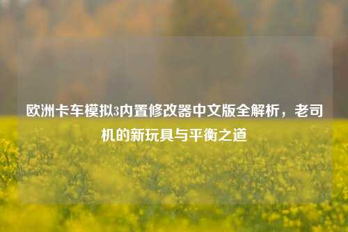 欧洲卡车模拟3内置修改器中文版全解析，老司机的新玩具与平衡之道