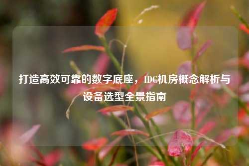 打造高效可靠的数字底座,IDC机房概念解析与设备选型全景指南