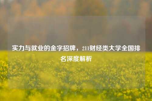 实力与就业的金字招牌,211财经类大学全国排名深度解析