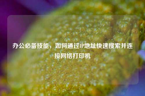 办公必备技能,如何通过IP地址快速搜索并连接网络打印机