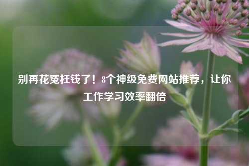 别再花冤枉钱了！8个神级免费网站推荐，让你工作学习效率翻倍
