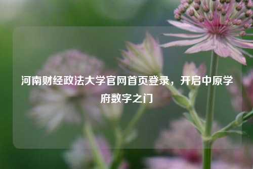 河南财经政法大学官网首页登录，开启中原学府数字之门