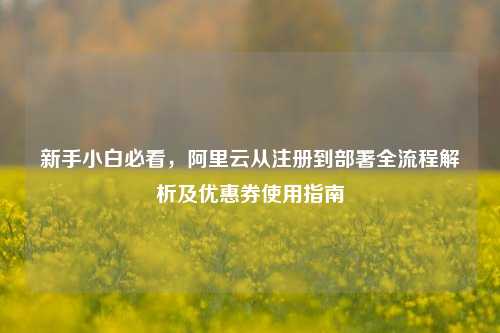 新手小白必看，阿里云从注册到部署全流程解析及优惠券使用指南