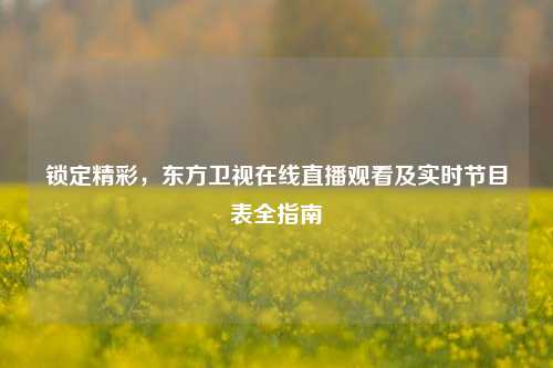 锁定精彩，东方卫视在线直播观看及实时节目表全指南