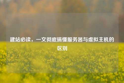 建站必读,一文彻底搞懂服务器与虚拟主机的区别