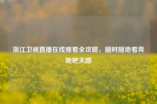 浙江卫视直播在线观看全攻略，随时随地看奔跑吧天路