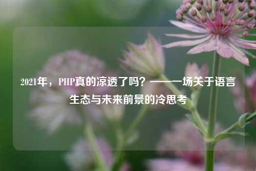 2021年,PHP真的凉透了吗?——一场关于语言生态与未来前景的冷思考