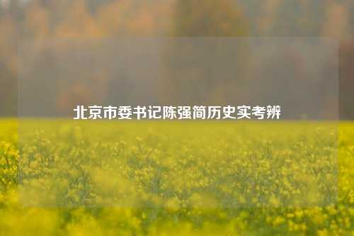 北京市委书记陈强简历史实考辨