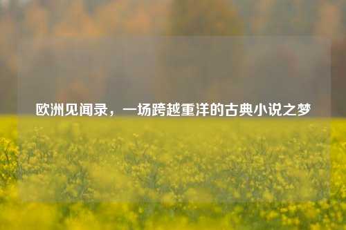 欧洲见闻录,一场跨越重洋的古典小说之梦