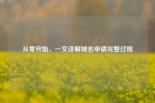从零开始,一文详解域名申请完整过程