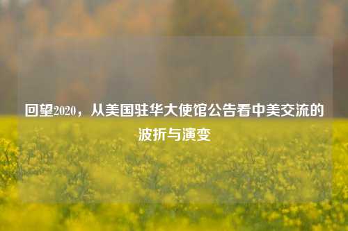 回望2020,从美国驻华大使馆公告看中美交流的波折与演变