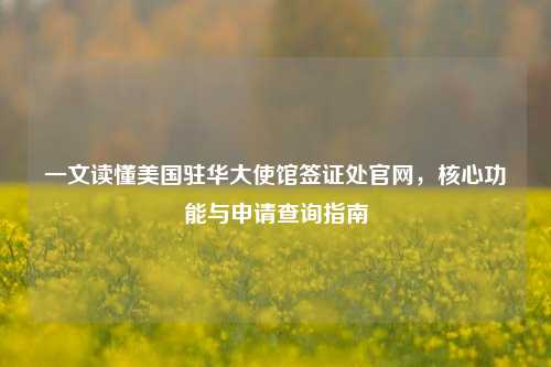 一文读懂美国驻华大使馆签证处官网，核心功能与申请查询指南