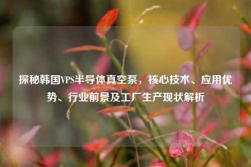 探秘韩国VPS半导体真空泵，核心技术、应用优势、行业前景及工厂生产现状解析