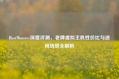 HostMonster深度评测,老牌虚拟主机性价比与适用场景全解析