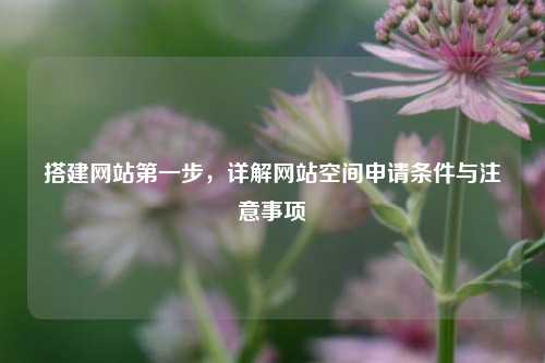 搭建网站第一步,详解网站空间申请条件与注意事项