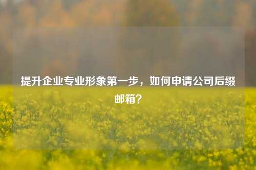 提升企业专业形象第一步,如何申请公司后缀邮箱?