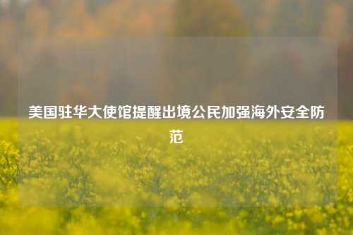 美国驻华大使馆提醒出境公民加强海外安全防范