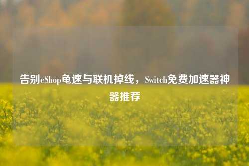 告别eShop龟速与联机掉线，Switch免费加速器神器推荐