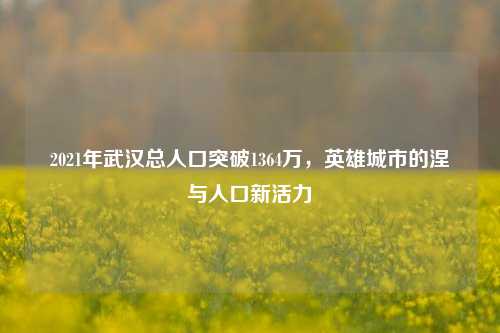 2021年武汉总人口突破1364万,英雄城市的涅槃与人口新活力