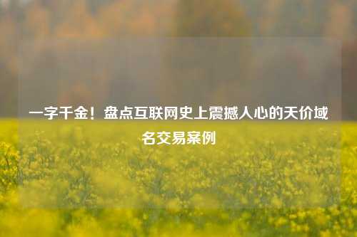 一字千金！盘点互联网史上震撼人心的天价域名交易案例