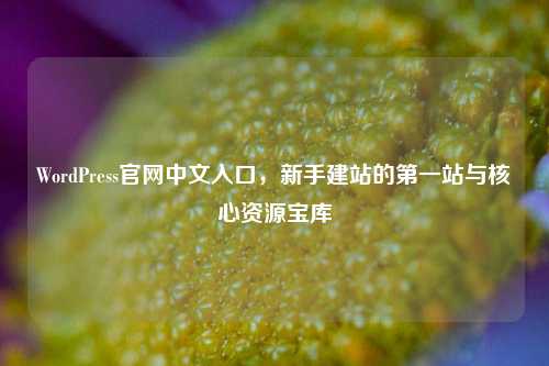 WordPress官网中文入口，新手建站的第一站与核心资源宝库