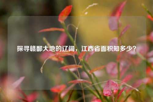 探寻赣鄱大地的辽阔,江西省面积知多少?