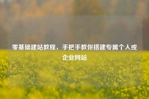 零基础建站教程，手把手教你搭建专属个人或企业网站