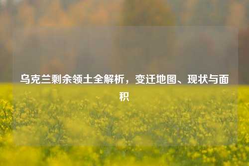 乌克兰剩余领土全解析,变迁地图、现状与面积