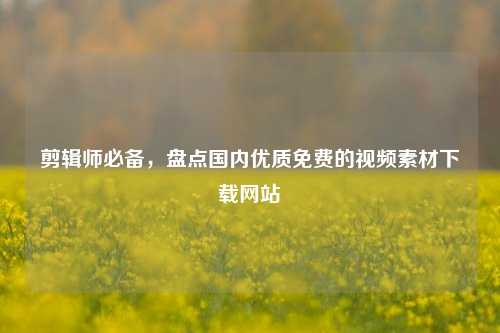 剪辑师必备，盘点国内优质免费的视频素材下载网站