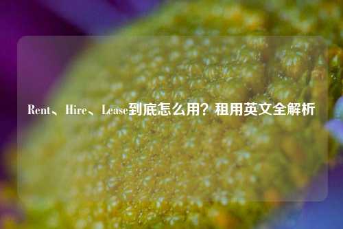 Rent、Hire、Lease到底怎么用？租用英文全解析