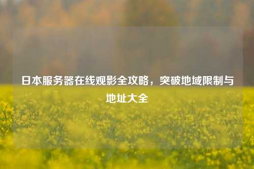 日本服务器在线观影全攻略，突破地域限制与地址大全