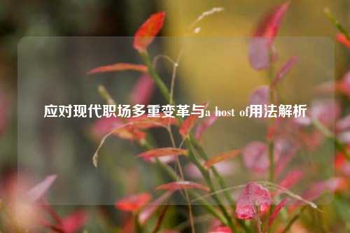 应对现代职场多重变革与a host of用法解析