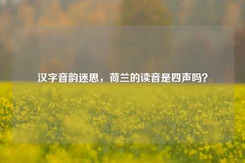 汉字音韵迷思,荷兰的读音是四声吗?