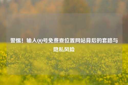 警惕！输入QQ号免费查位置网站背后的套路与隐私风险