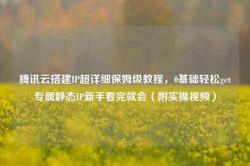 腾讯云搭建IP超详细保姆级教程,0基础轻松get专属静态IP新手看完就会(附实操视频)