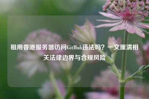 租用香港服务器访问GitHub违法吗？一文厘清相关法律边界与合规风险