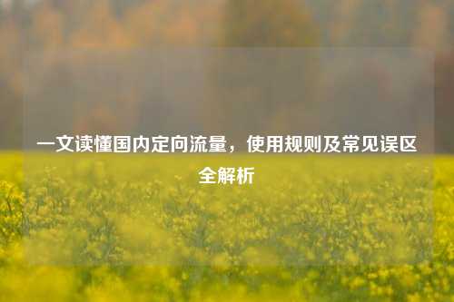 一文读懂国内定向流量，使用规则及常见误区全解析