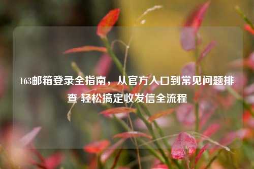 163邮箱登录全指南，从官方入口到常见问题排查 轻松搞定收发信全流程