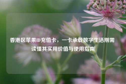 香港区苹果ID充值卡，一卡承载数字生活刚需 读懂其实用价值与使用指南