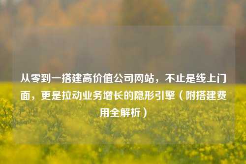 从零到一搭建高价值公司网站,不止是线上门面,更是拉动业务增长的隐形引擎(附搭建费用全解析)