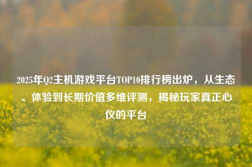 2025年Q2主机游戏平台TOP10排行榜出炉,从生态、体验到长期价值多维评测,揭秘玩家真正心仪的平台