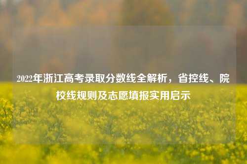 2022年浙江高考录取分数线全解析，省控线、院校线规则及志愿填报实用启示