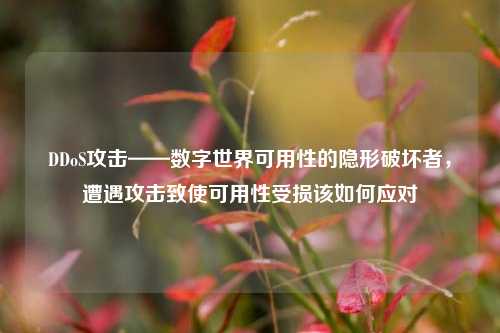 DDoS攻击——数字世界可用性的隐形破坏者，遭遇攻击致使可用性受损该如何应对